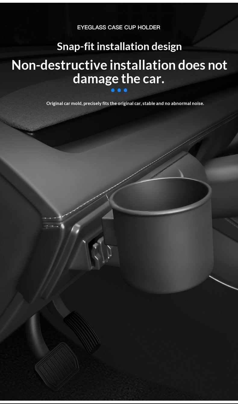 Suitable For Tesla In-car Eyewear Case And Cup Holder Accessories